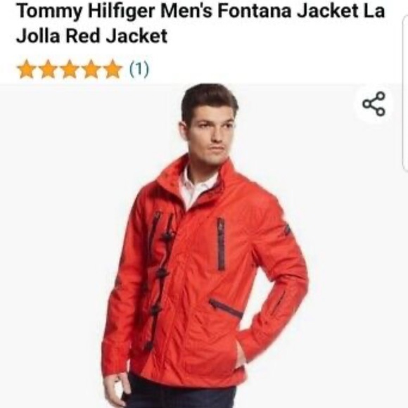 Vintage Y2K Tommy Hilfiger La Jolla Red MESH LINED JACKET XL - Picture 2 of 16